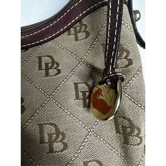 DOONEY & BOURKE SIGNATURE MONOGRAM BLACK GREY EAST/WEST SLOUCH SATCHEL BAG - Picture 3 of 16